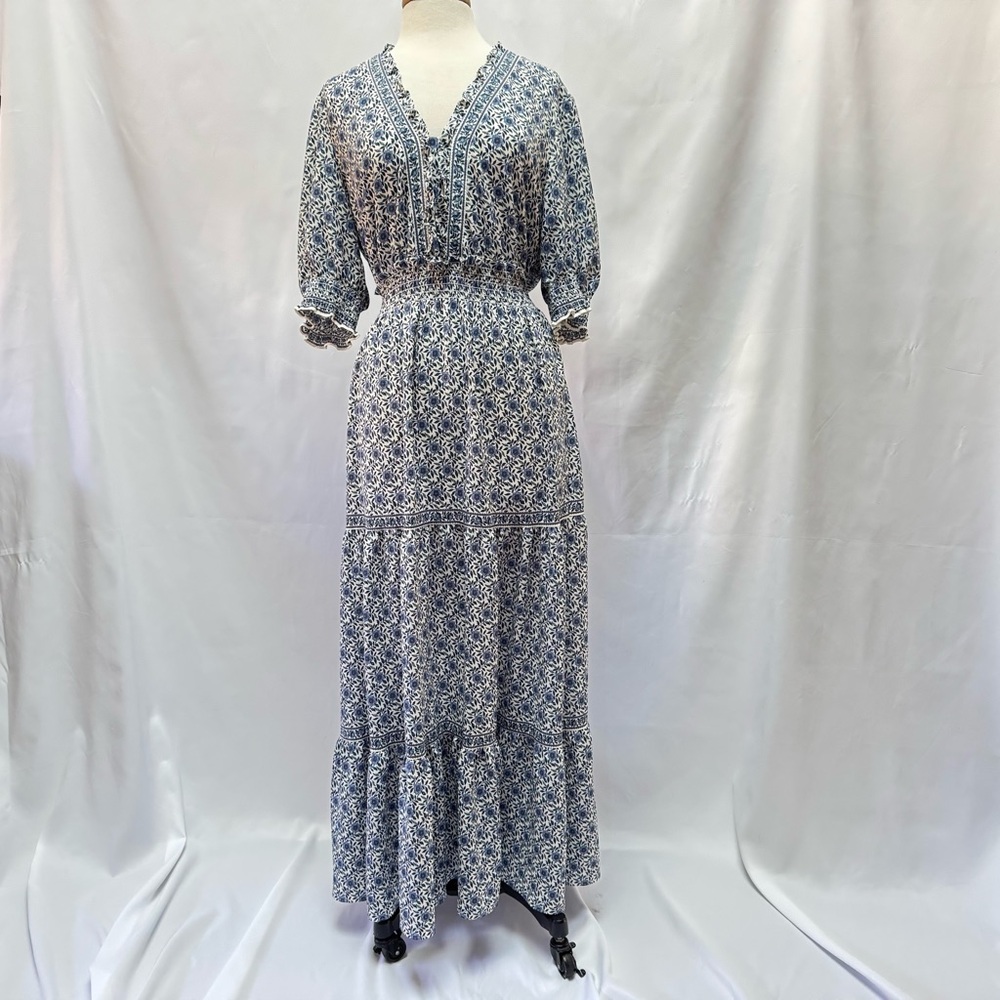 Max Studio Navy Floral Midi Dress